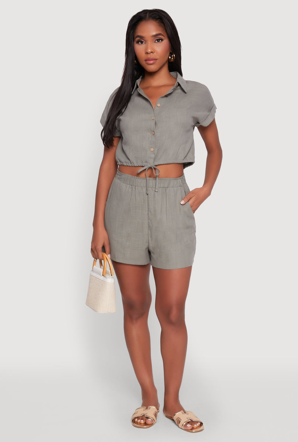 Stylish High Waisted Shorts with Elastic Waist