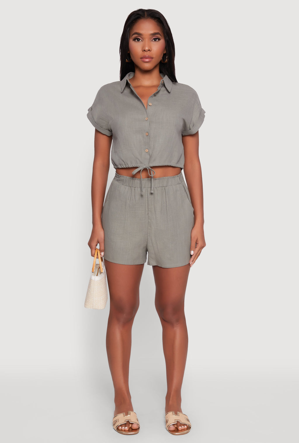 Stylish High Waisted Shorts with Elastic Waist