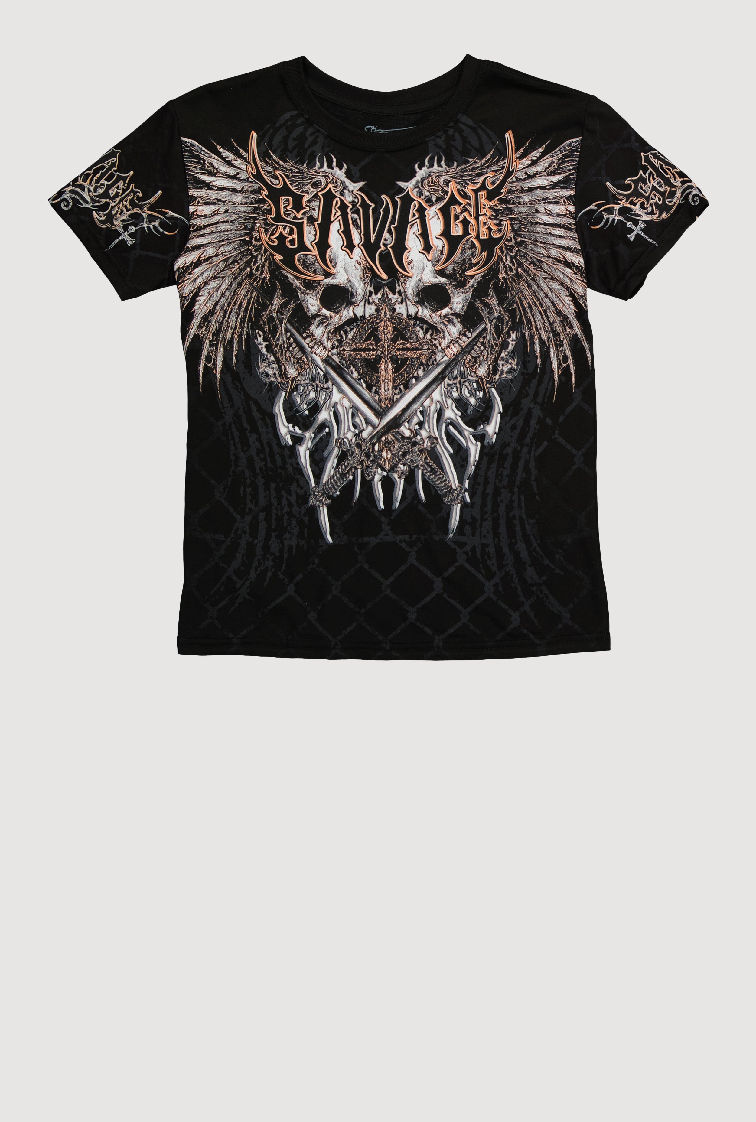 Boys Savage Sword Graphic Crew Neck Tee
