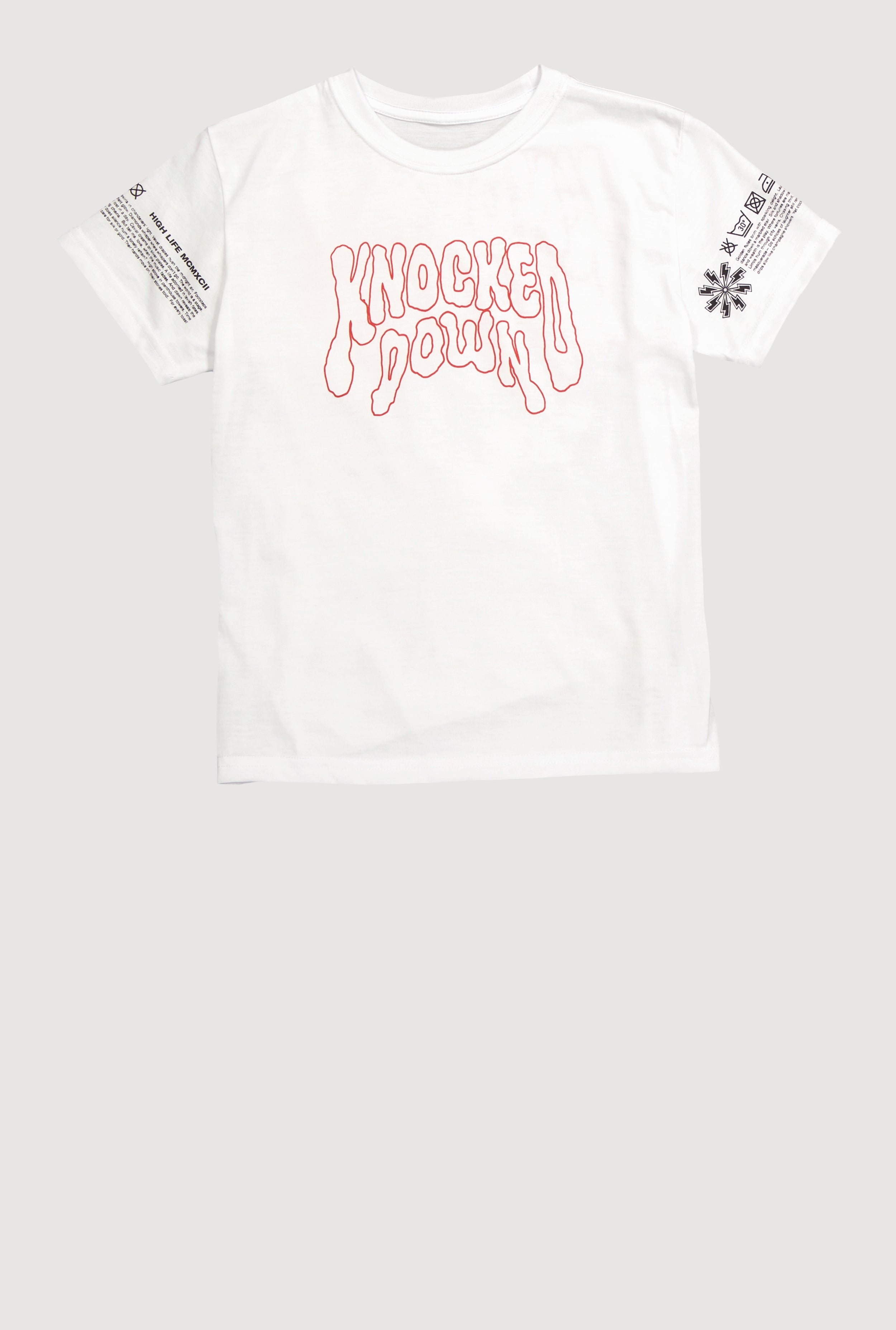 Boys Knocked Down Never Broken Graphic Crew Neck Tee