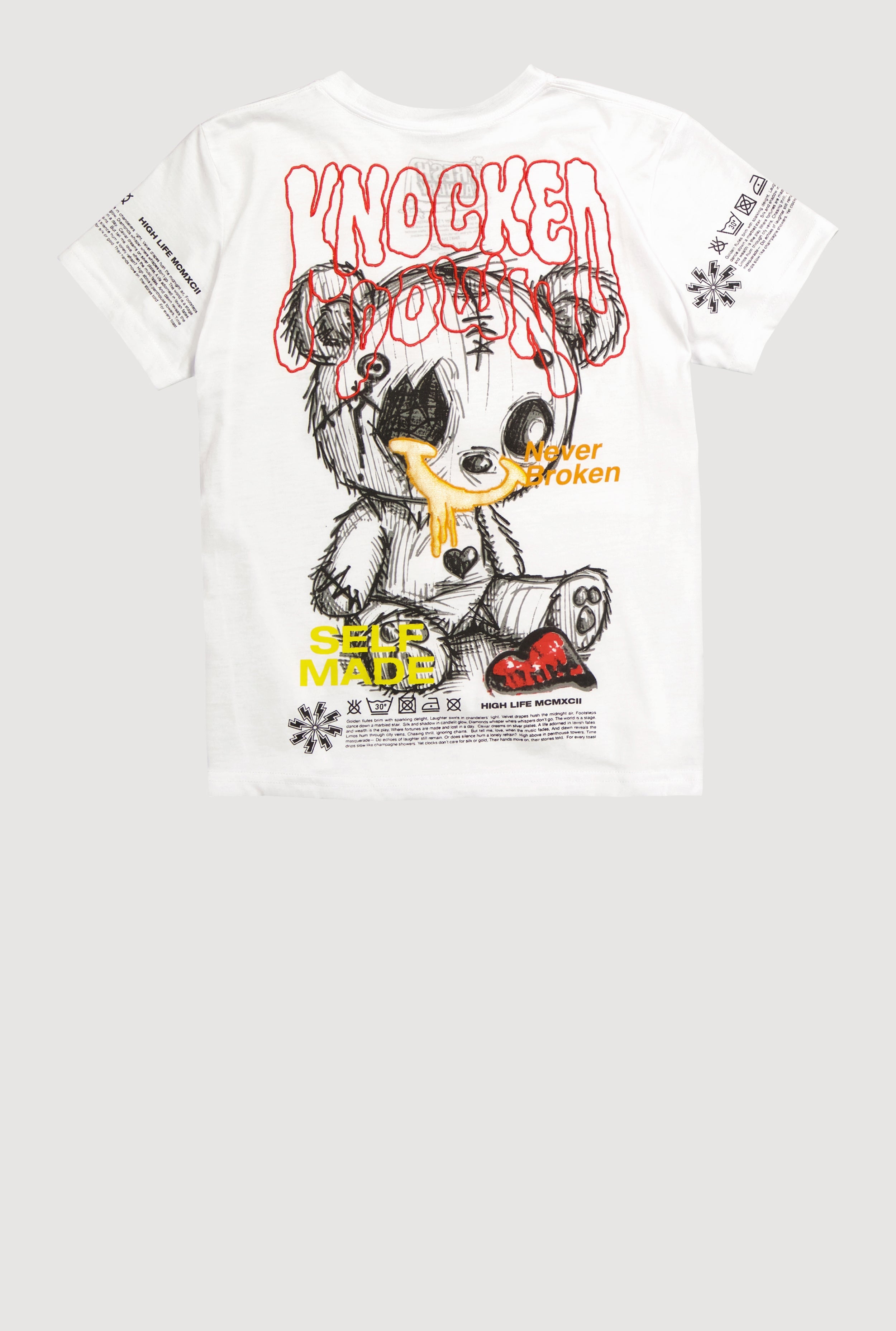 Boys Knocked Down Never Broken Graphic Crew Neck Tee