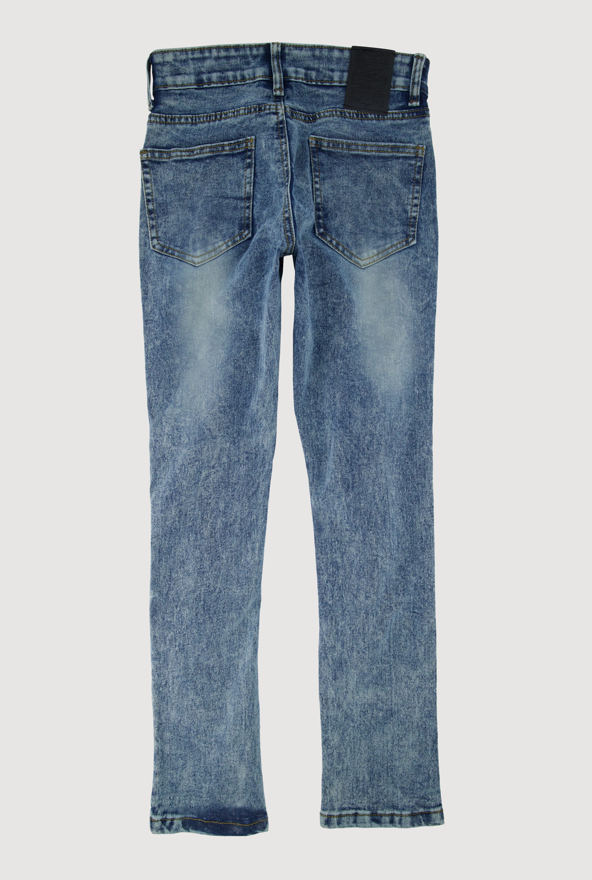 Boys Acid Wash Distressed Mid Rise Jeans