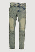 Boys Acid Wash Stretch Moto Jeans