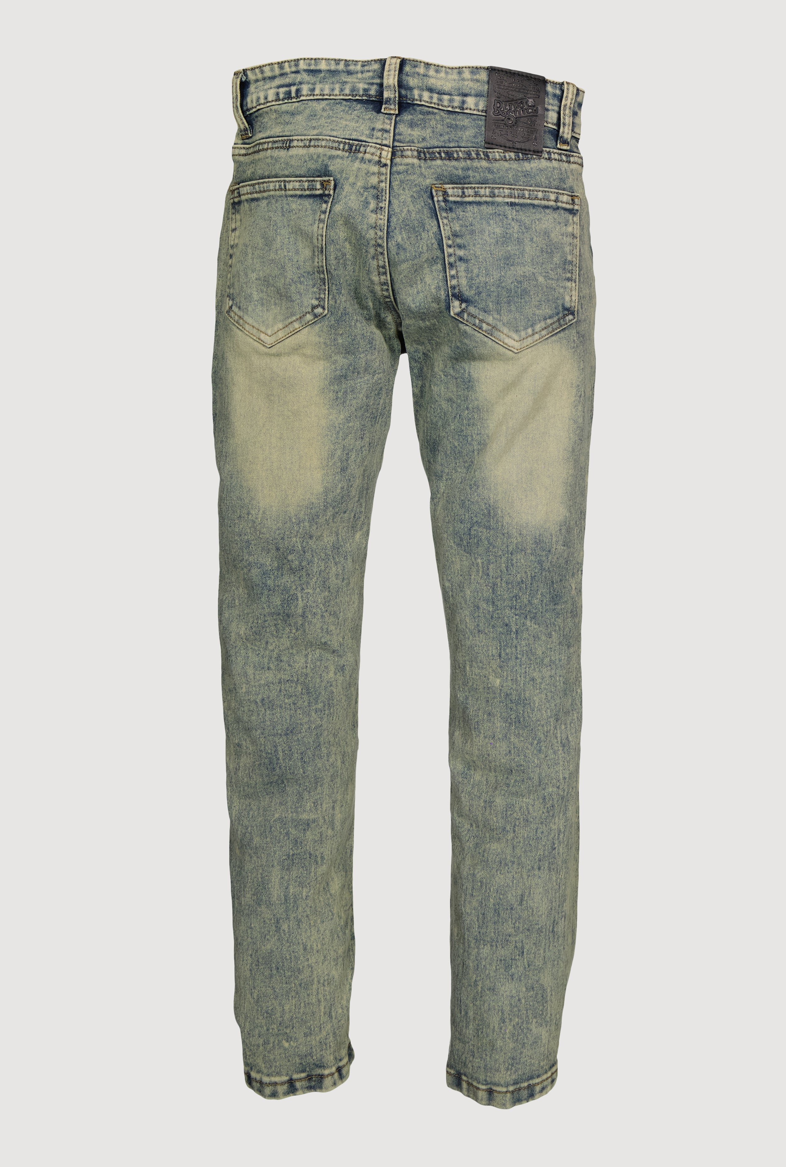 Boys Acid Wash Stretch Moto Jeans
