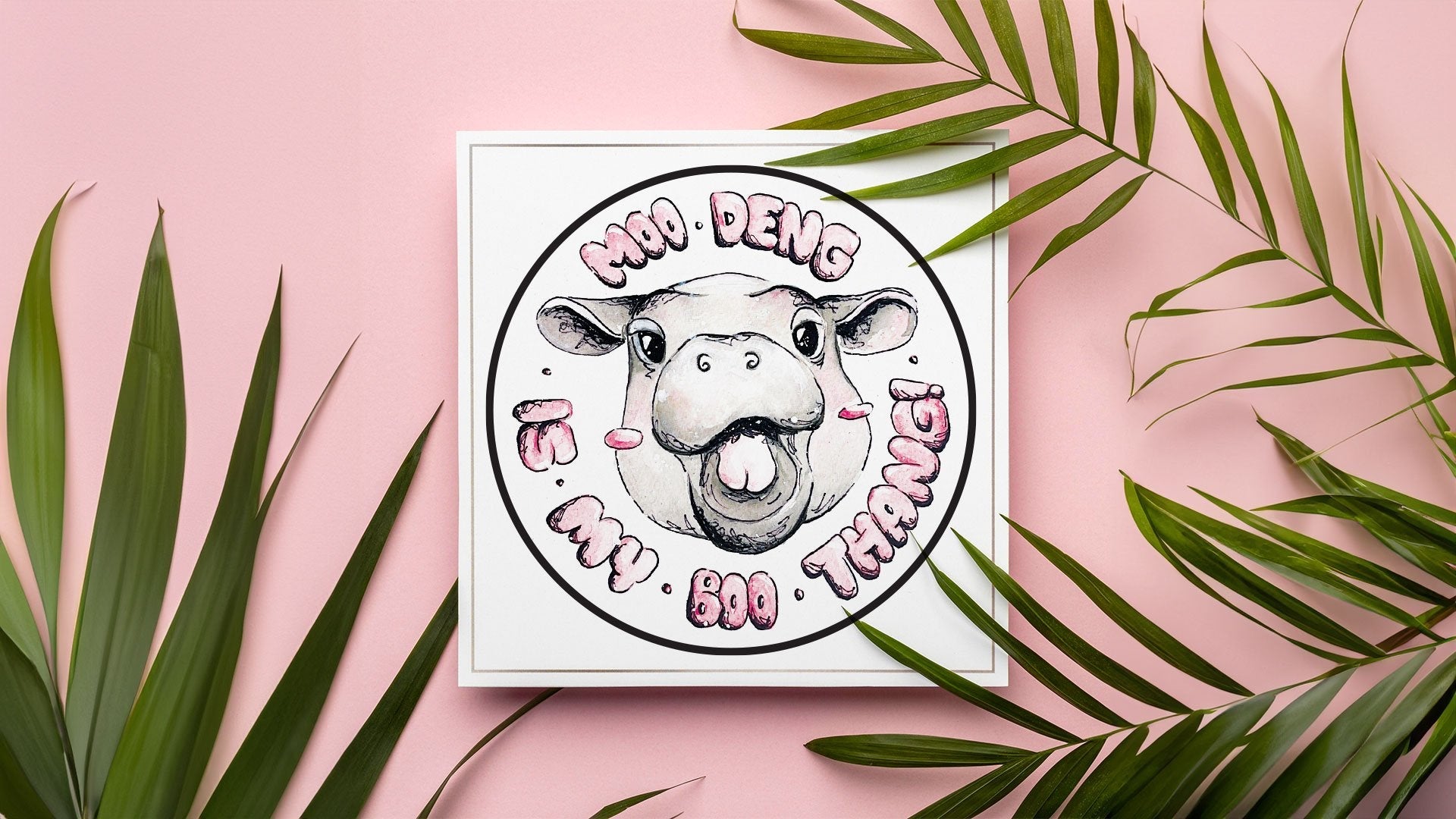 Moo Deng is My Boo Thang Funny Watercolor Print