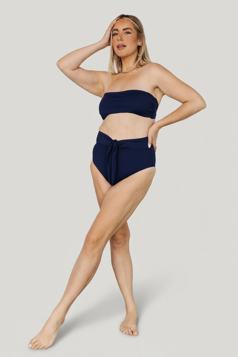 Milos High Waist Bikini Bottom | Navy