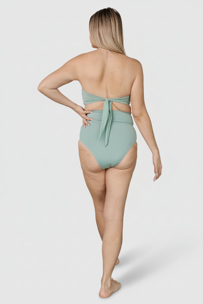 Milos High Waist Bikini Bottom | Sage