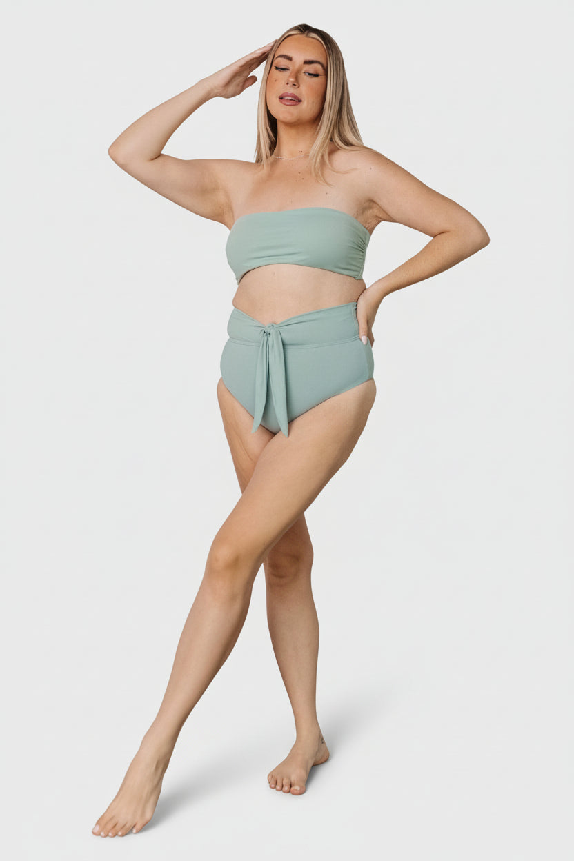 Milos High Waist Bikini Bottom | Sage