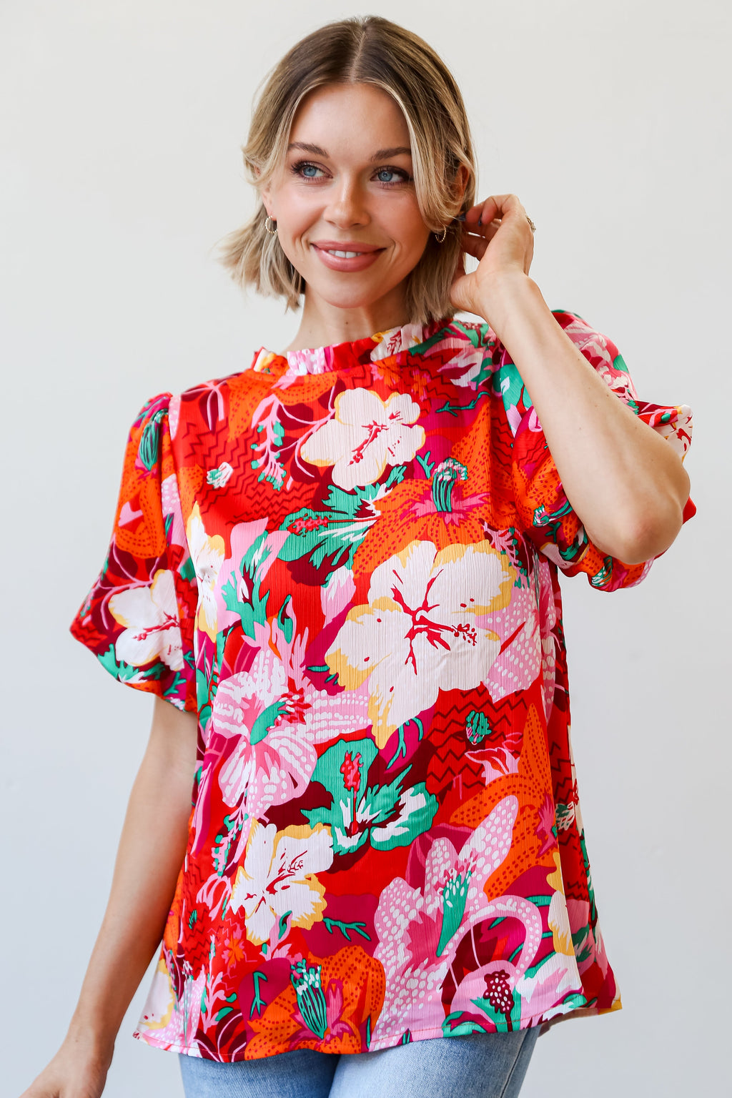 FINAL SALE - Sunny Match Fuchsia Floral Blouse